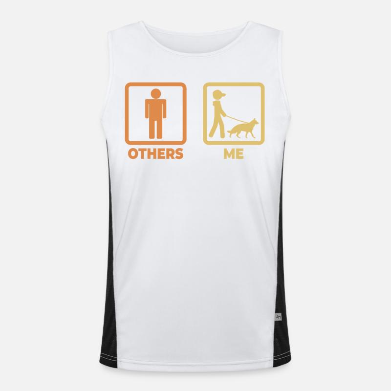 Schäferhund Strichmännchen Funktionelles Kontrast-Tank Top für Männer 