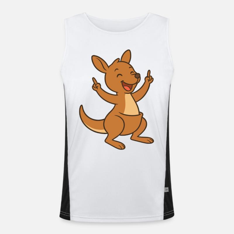 Happy Känguru Funktionelles Kontrast-Tank Top für Männer 