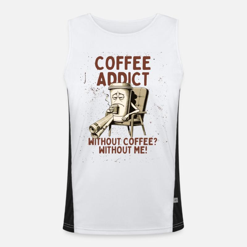 Coffee Addict – Without Coffee Without Me Men's Functional Contrast Tank Top 