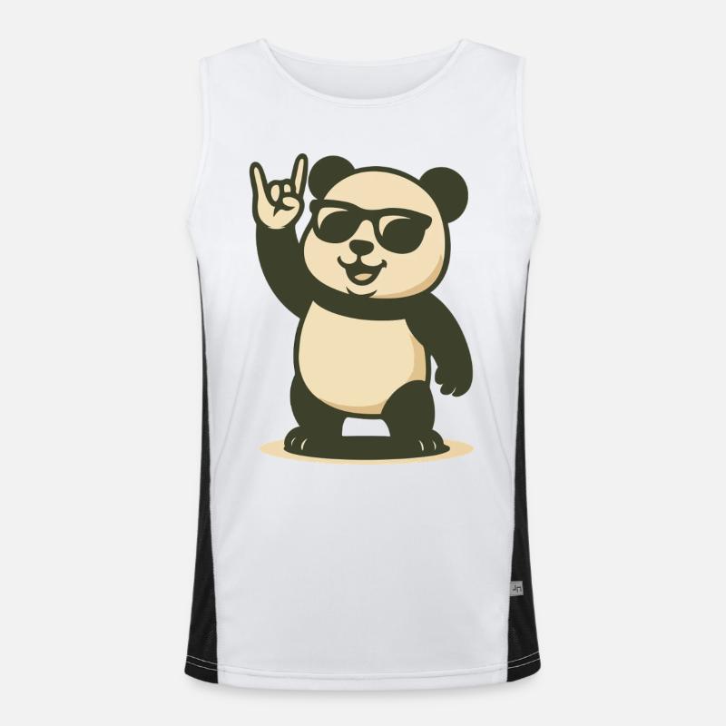 Vibrations de panda rock Débardeur respirant contrasté Homme 