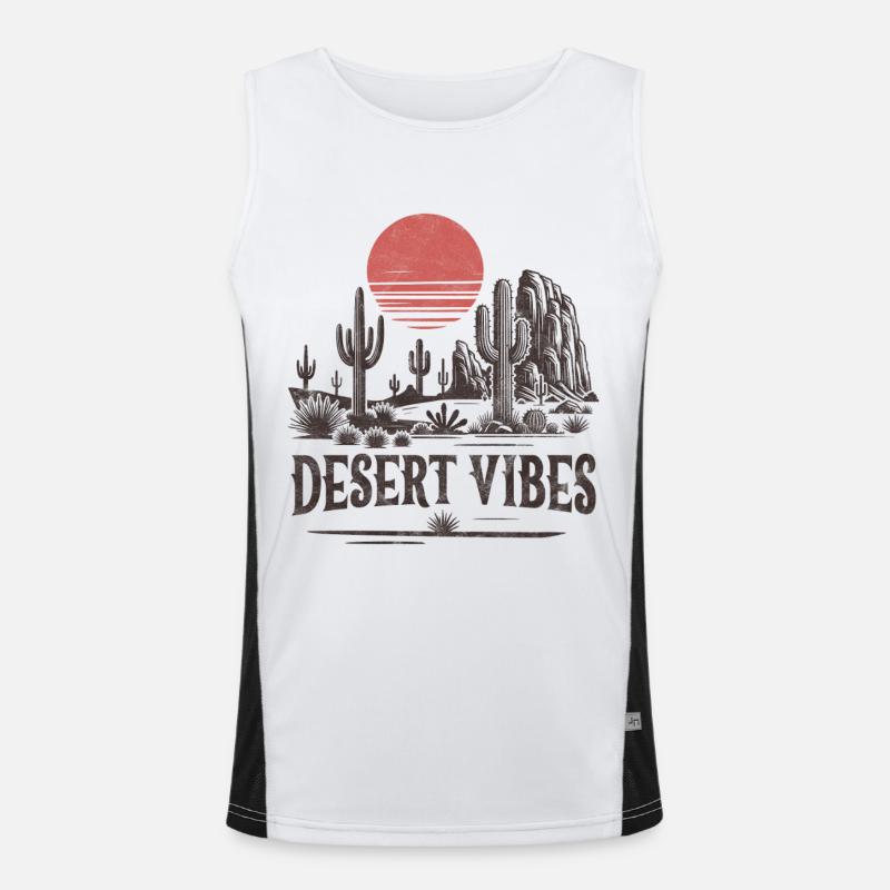 Desert Vibes - Men's Functional Contrast Tank Top  - white/black