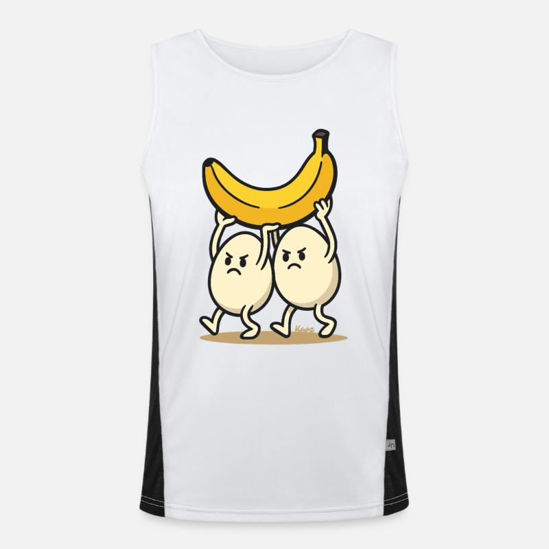 Teamwork – Zwei Eier und eine Banane Funktionelles Kontrast-Tank Top für Männer 