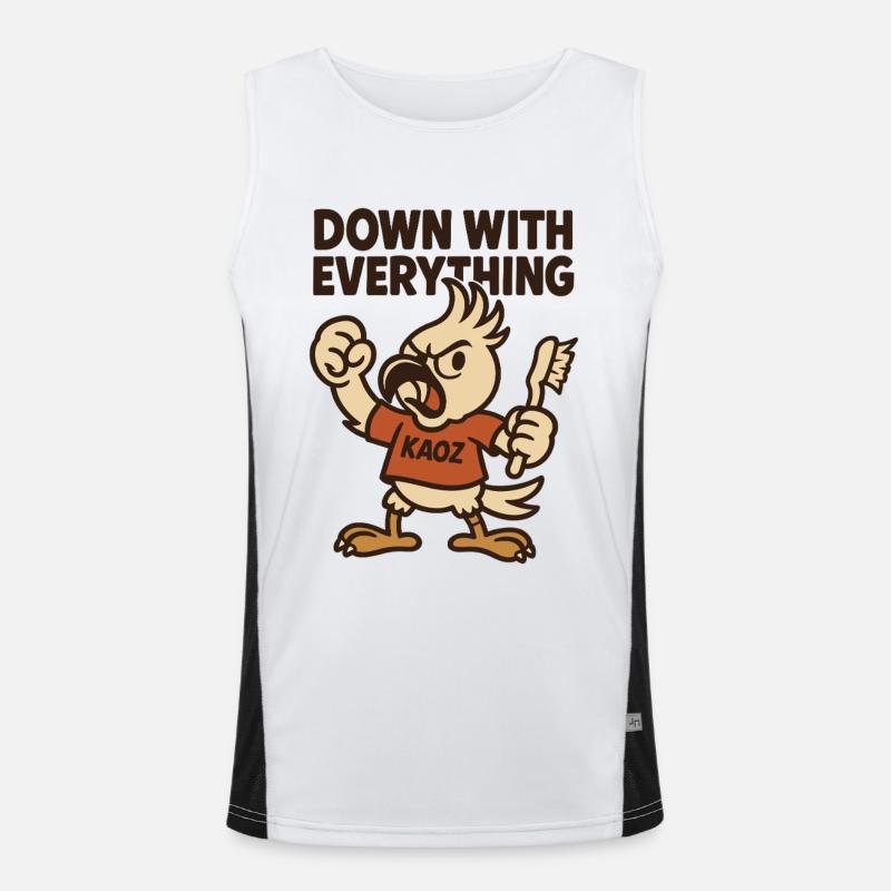 Down with Everything: Anarcho-Rage Bird Men's Functional Contrast Tank Top 