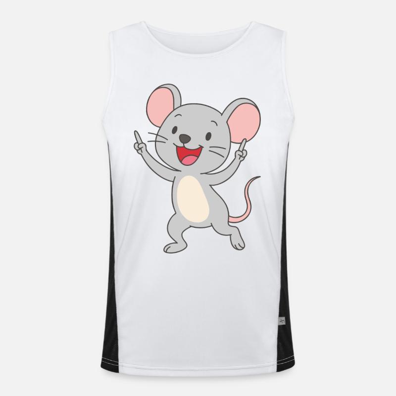 Dancing fun mouse Men's Functional Contrast Tank Top 