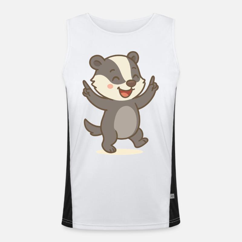 Glücks-Dachs Funktionelles Kontrast-Tank Top für Männer 