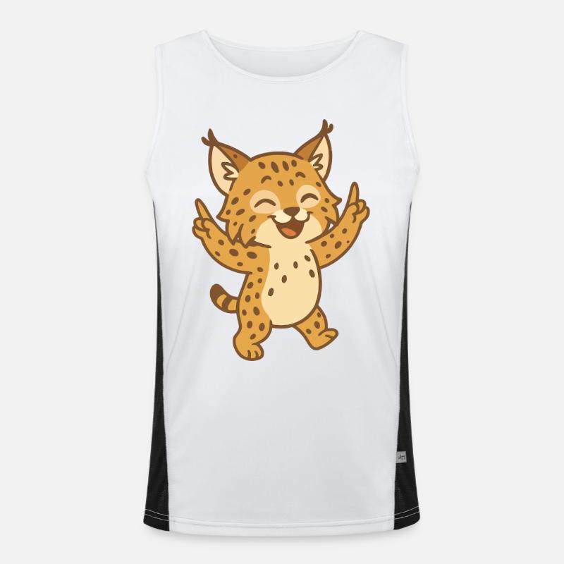 Feiernder Luchs Funktionelles Kontrast-Tank Top für Männer 