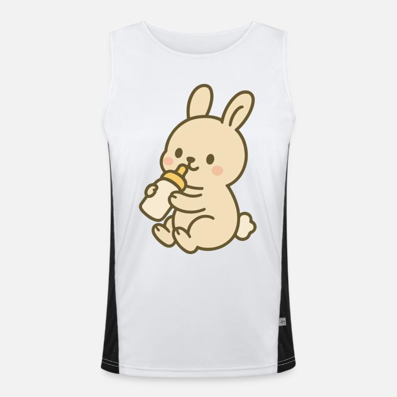 Fläschchen-Häschen Funktionelles Kontrast-Tank Top für Männer 