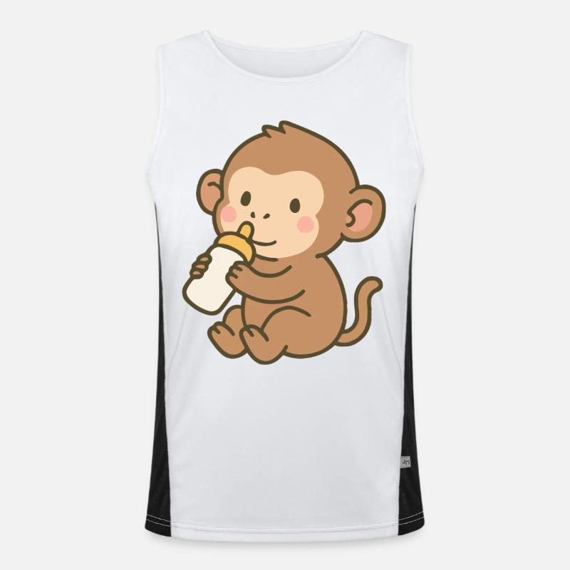 Fläschchen-Äffchen Funktionelles Kontrast-Tank Top für Männer 