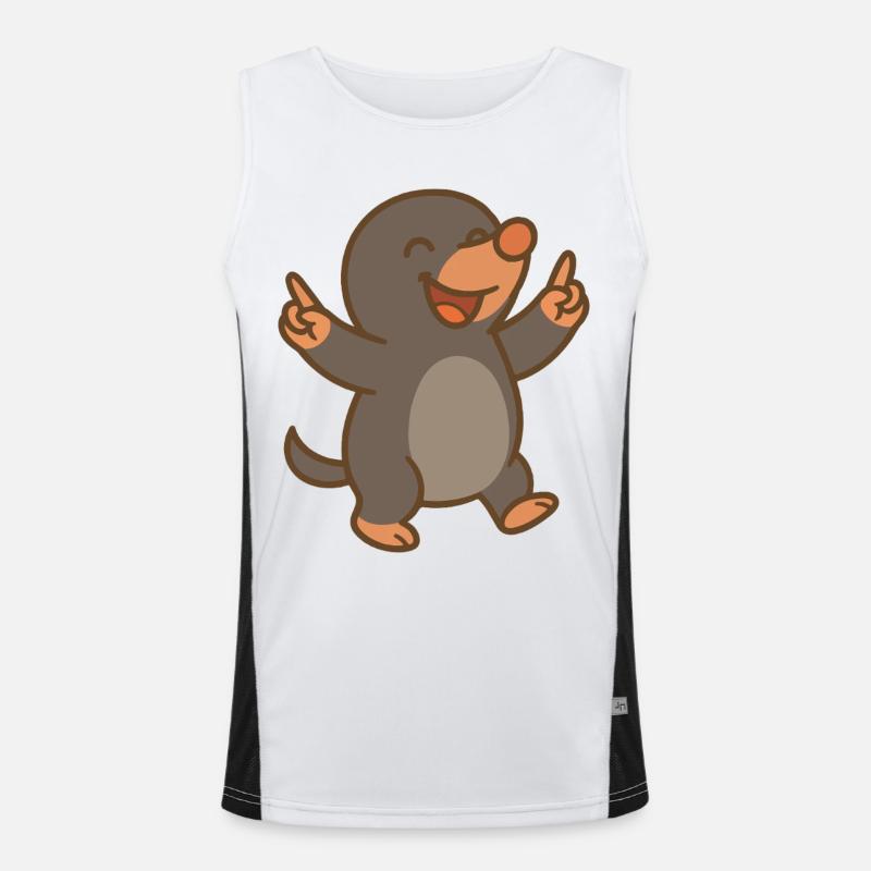 Dancing Mole - Men's Functional Contrast Tank Top  - white/black