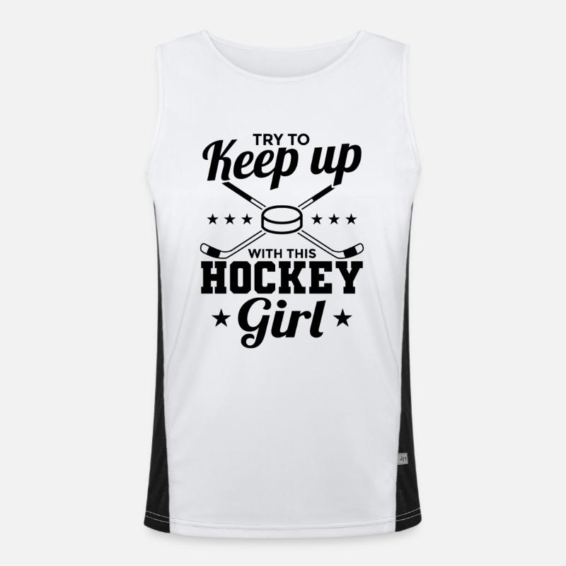 Eishockey Mädchen Funktionelles Kontrast-Tank Top für Männer 