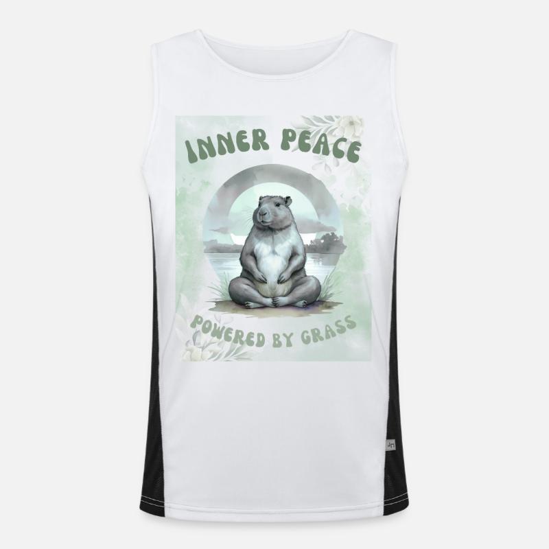 Inner Peace – Powered by Grass Funktionelles Kontrast-Tank Top für Männer 
