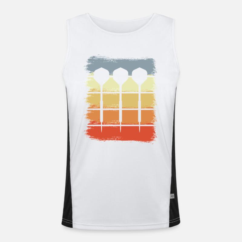 Retro Dartpfeile Funktionelles Kontrast-Tank Top für Männer 