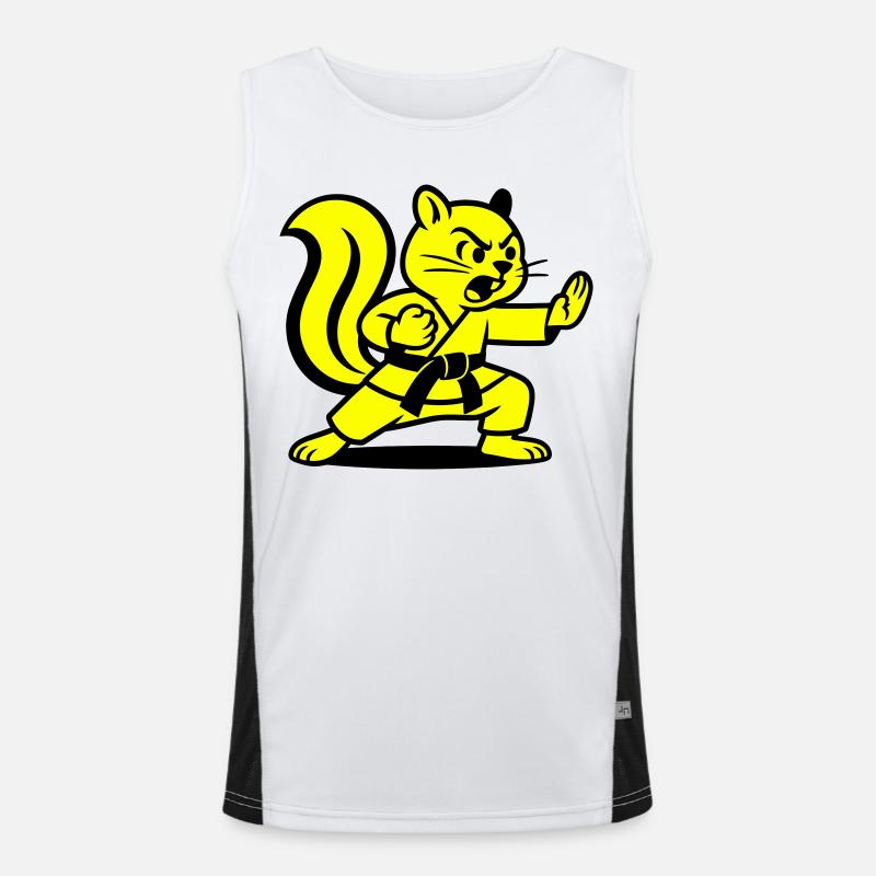 Karate Squirrels! - Men's Functional Contrast Tank Top  - white/black