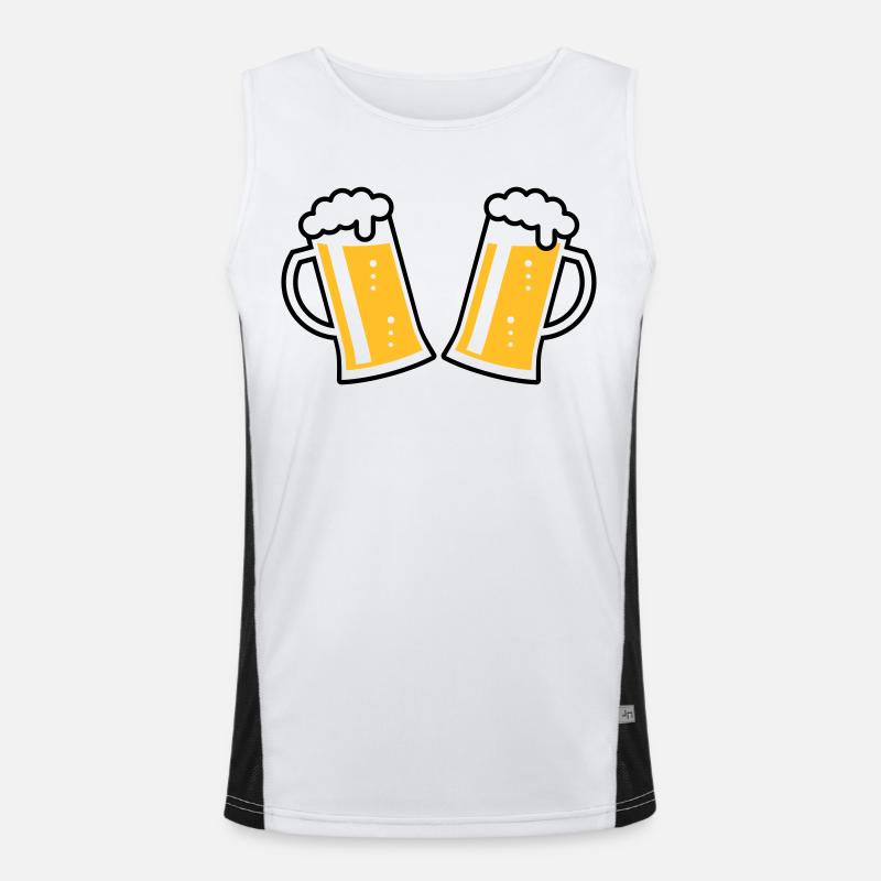 2 Maßkrüge Prosten (Bier / Bierseidel / 2C) Funktionelles Kontrast-Tank Top für Männer 