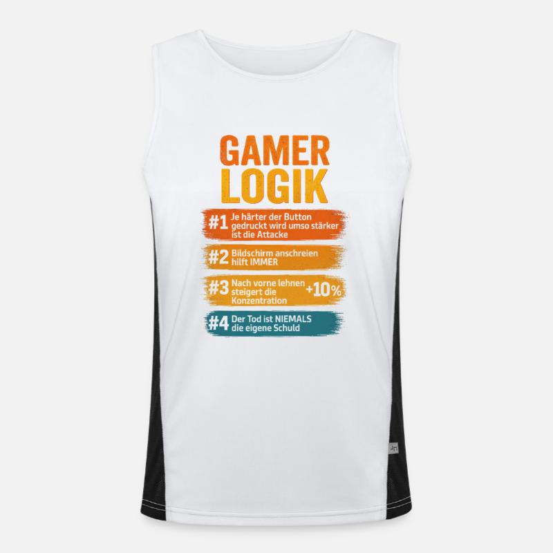 Gamer Logik Computer PC Controller Zocker Funktionelles Kontrast-Tank Top für Männer 