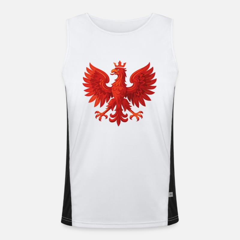 Pologne Polska aigle drapeau drapeau épique cadeau Débardeur respirant contrasté Homme 