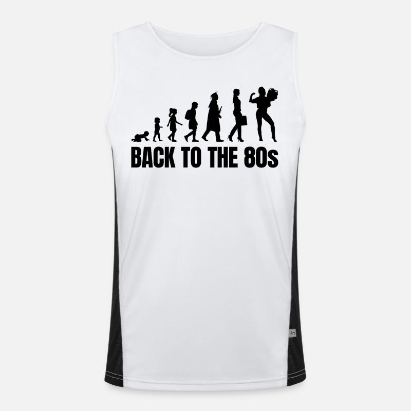 80s Evolution - Men's Functional Contrast Tank Top  - white/black