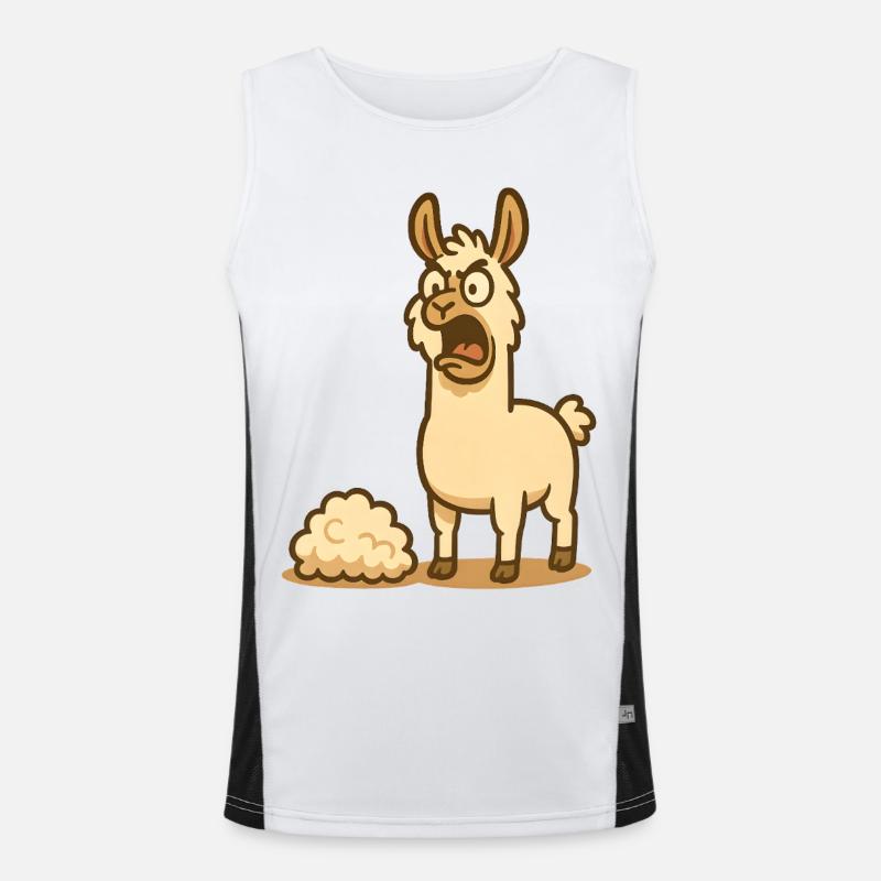 Humorous llama illustration Men's Functional Contrast Tank Top 