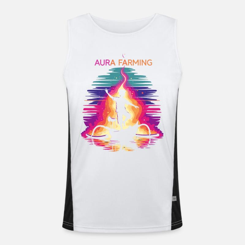 Aura Farming Traditional Dance Men's Functional Contrast Tank Top 