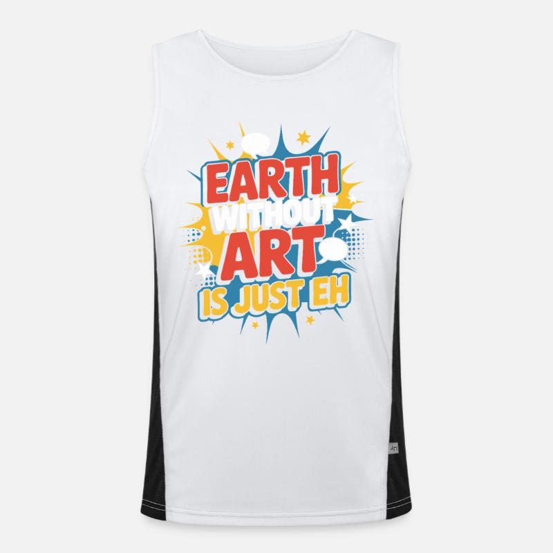 Earth Without Art Is Just Eh Kunst Kunstlehrer Funktionelles Kontrast-Tank Top für Männer 
