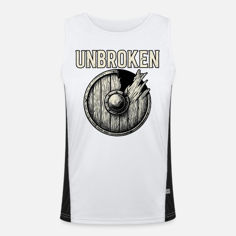 Unbroken – Nordic Shield Symbol Men's Functional Contrast Tank Top 