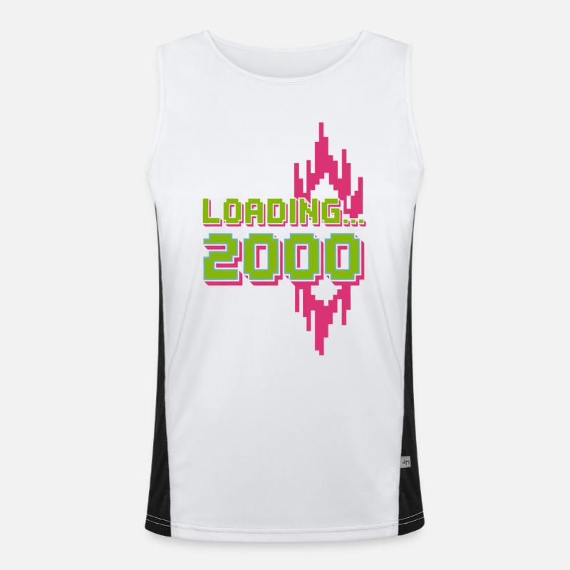 Retro Pixel Loading 2000 Design Funktionelles Kontrast-Tank Top für Männer 