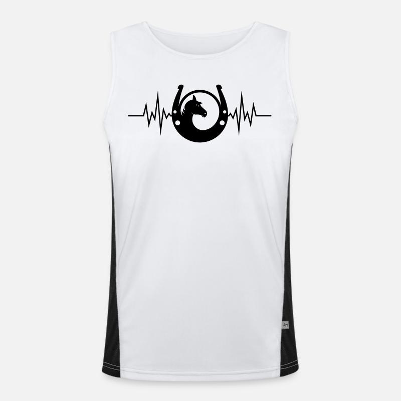 Pferd uni Herzfrq Funktionelles Kontrast-Tank Top für Männer 