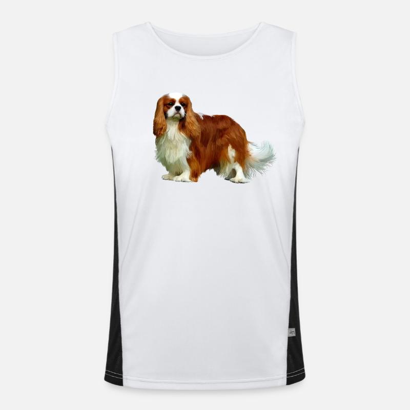 Cavalier King Charles Spaniel Funktionelles Kontrast-Tank Top für Männer 