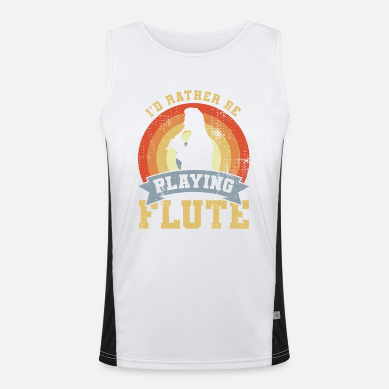 I’d Rather Be Playing Flute Funktionelles Kontrast-Tank Top für Männer 