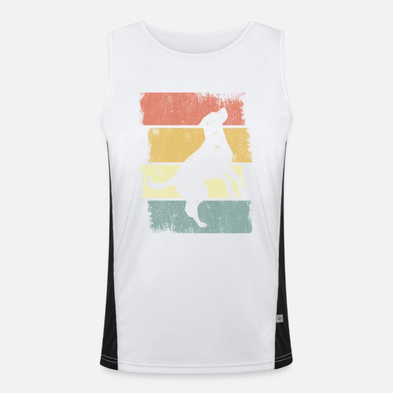 Hund Zeichnung Funktionelles Kontrast-Tank Top für Männer 