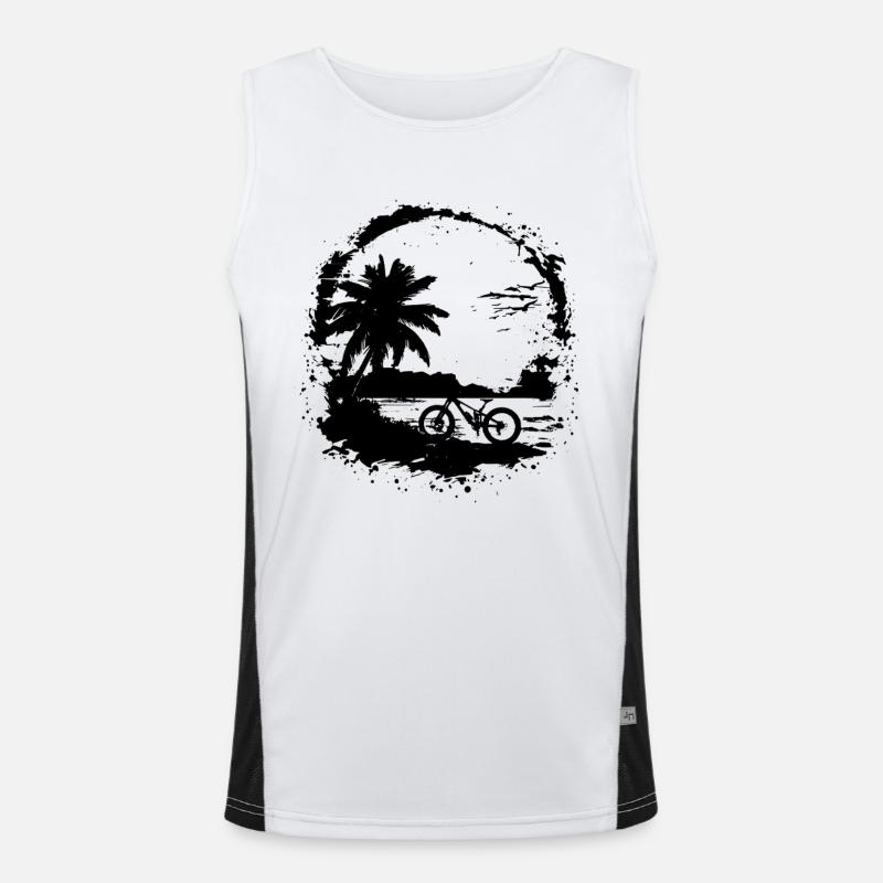 Mountain Biking Drawing Men's Functional Contrast Tank Top 
