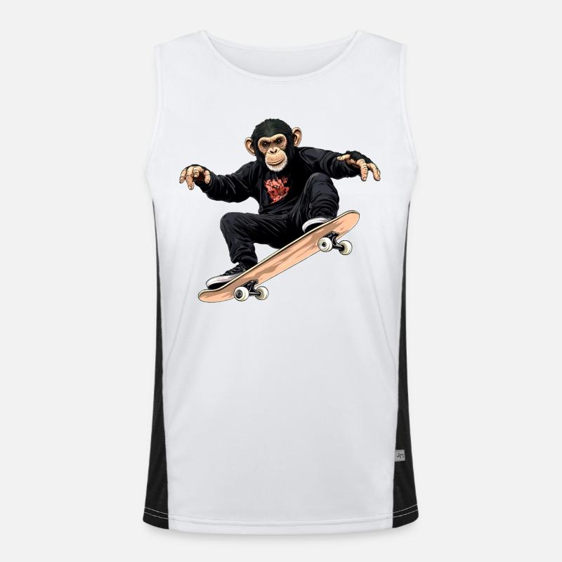Monkey Skater / Skateboard Monkey Men's Functional Contrast Tank Top 