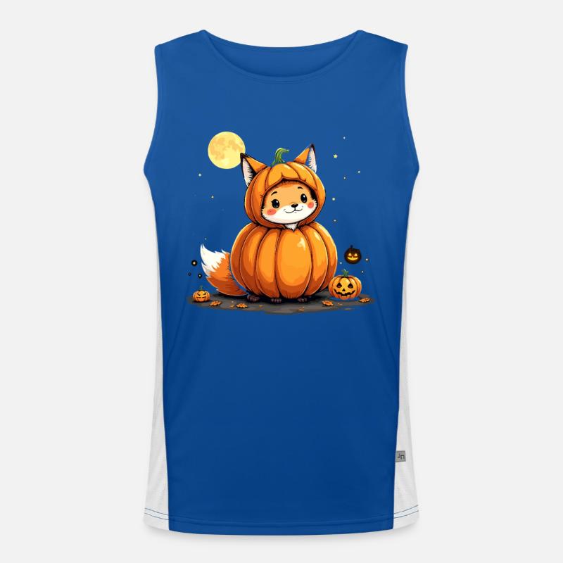Kürbisfuchs Spuk yip! Funktionelles Kontrast-Tank Top für Männer 