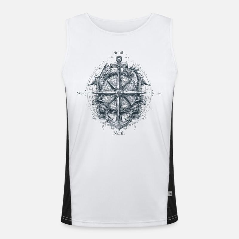 Kompass Funktionelles Kontrast-Tank Top für Männer 