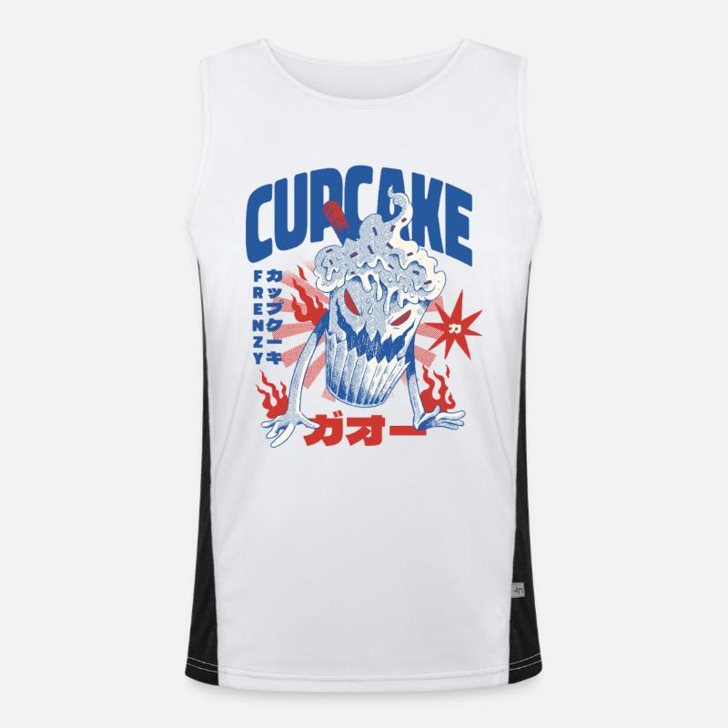 Japanischer Cupcake Funktionelles Kontrast-Tank Top für Männer 