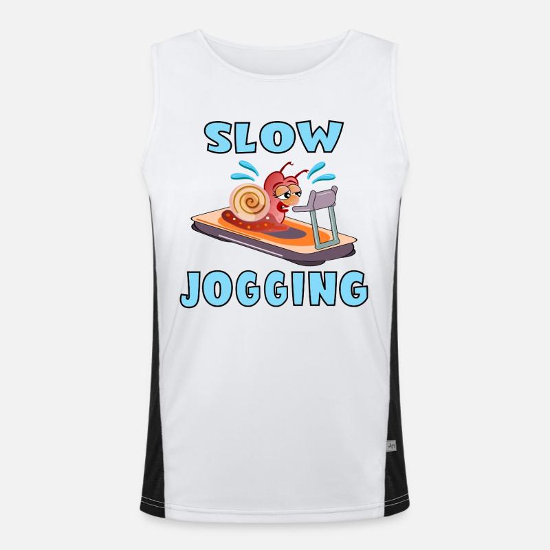 LANGSAM JOGGENDE SCHNECKE LÄUFT Funktionelles Kontrast-Tank Top für Männer 