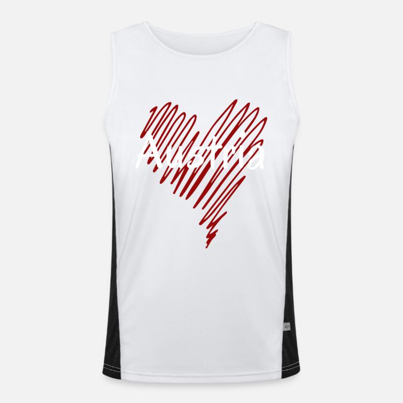 I love Austria, Austrian pride Men's Functional Contrast Tank Top 