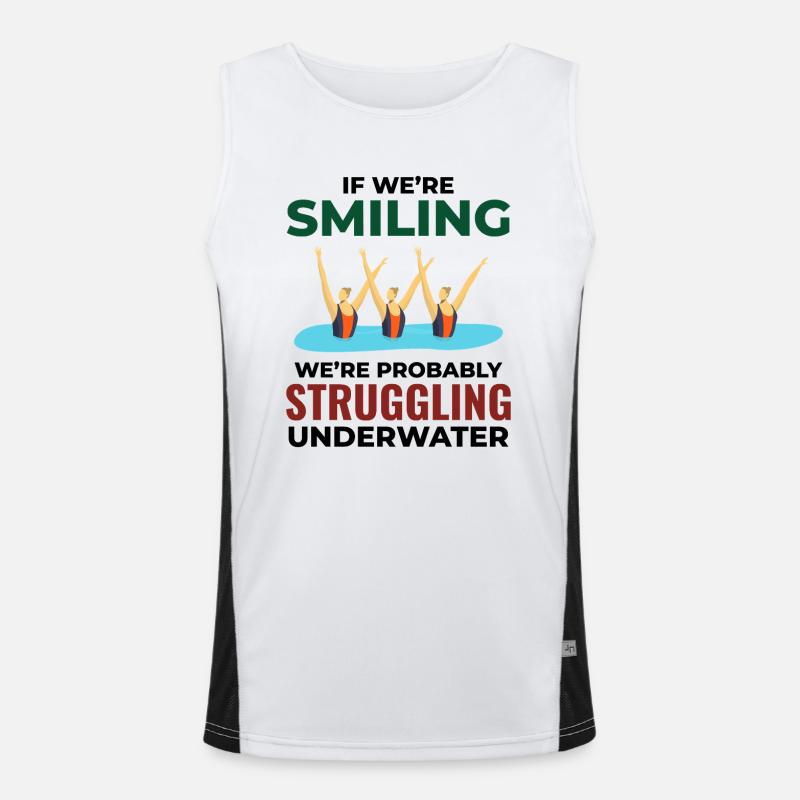 Synchronized Swimming Water Aerobics  Men's Functional Contrast Tank Top 