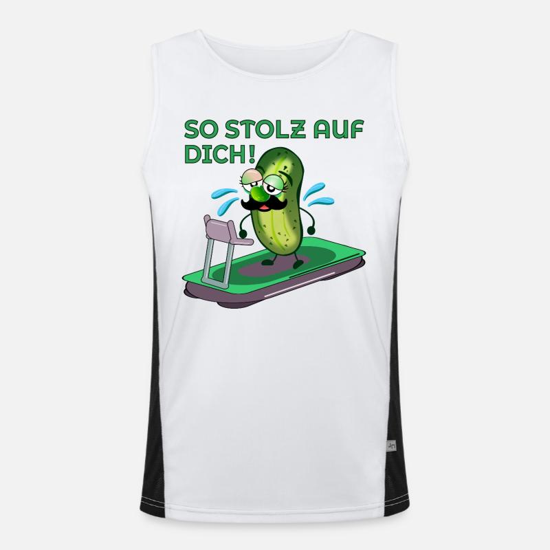 MOTIVATION SPORTIVE PAPA MOUSTACHE CONCOMBRE Débardeur respirant contrasté Homme 