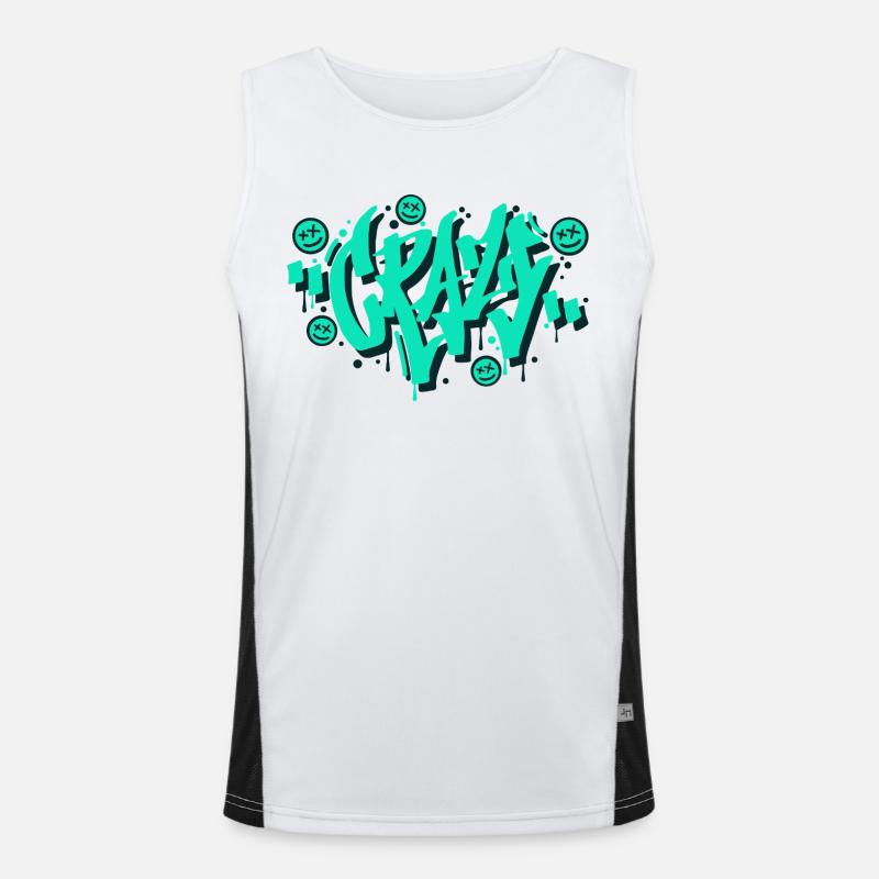 Crazy Graffiti Letters Design Men's Functional Contrast Tank Top 