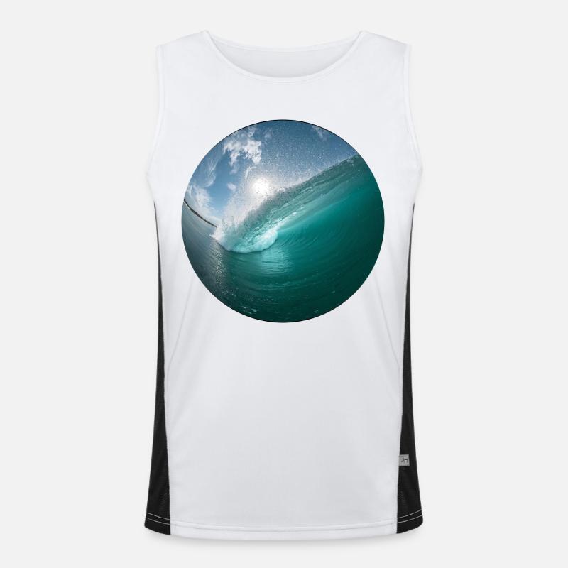 Breakwater Beach Pattern Men's Functional Contrast Tank Top 