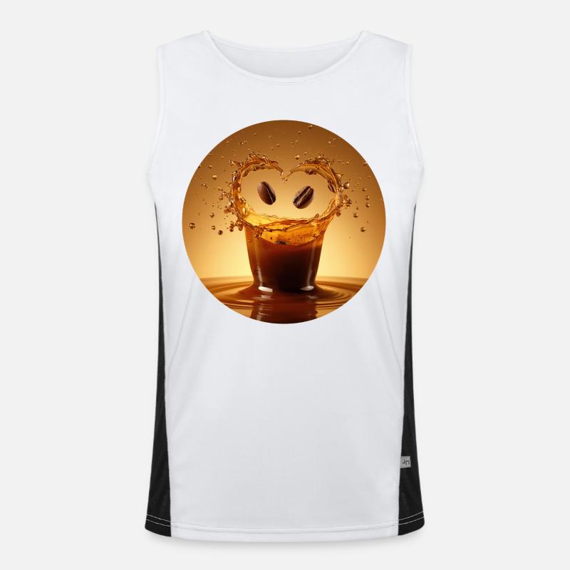 Coffee joy in the water splash Men's Functional Contrast Tank Top 