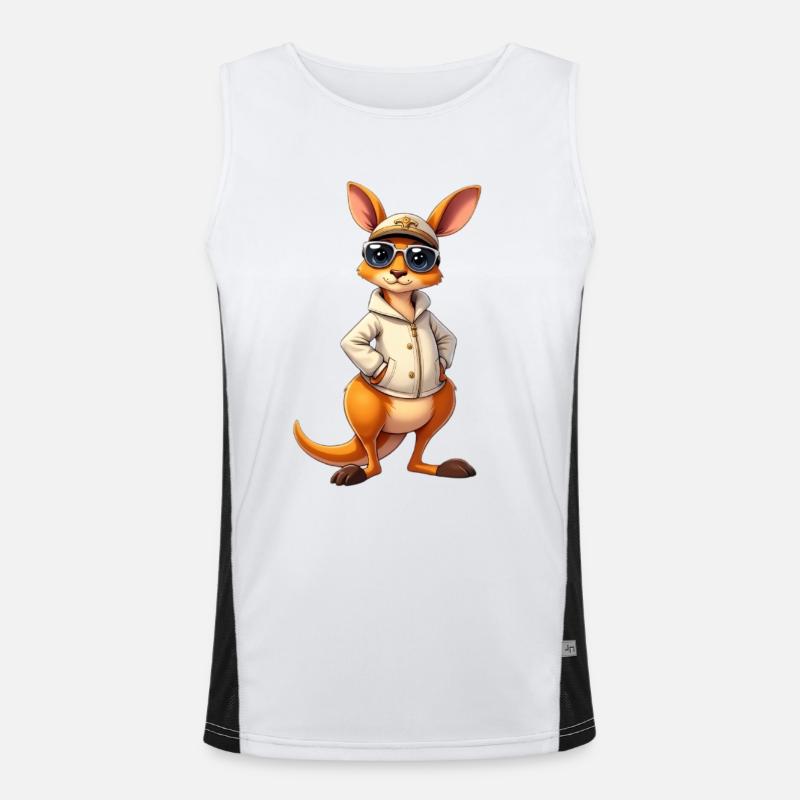 Kangourou cool avec lunettes de soleil et sweat à capuche Débardeur respirant contrasté Homme 