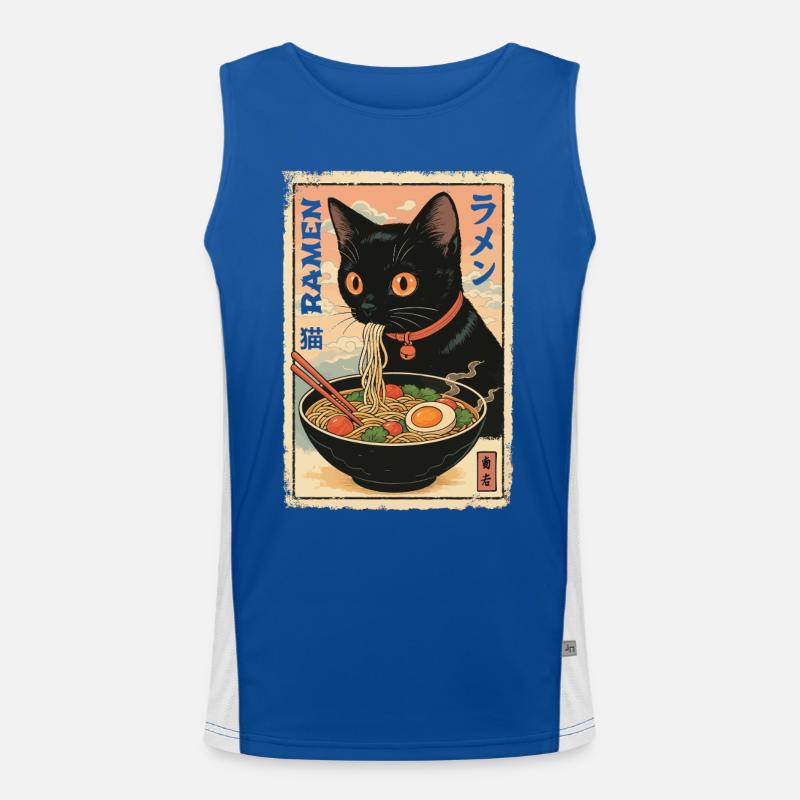 Illustration de Ramen de chat kawaii Débardeur respirant contrasté Homme 