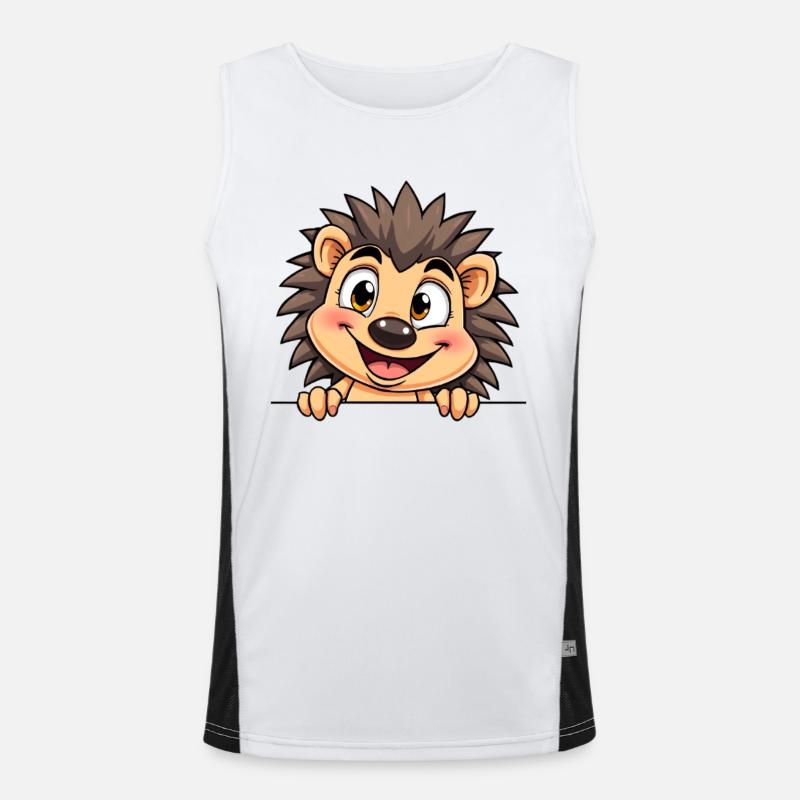 Hérisson mignon jetant un coup d’œil : illustration d’animal de dessin animé Débardeur respirant contrasté Homme 