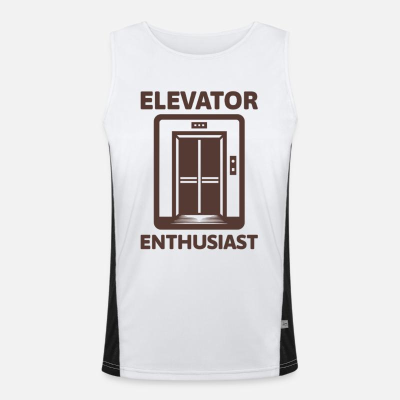 Elevator Enthusiast Elevator Lover - Men's Functional Contrast Tank Top  - white/black