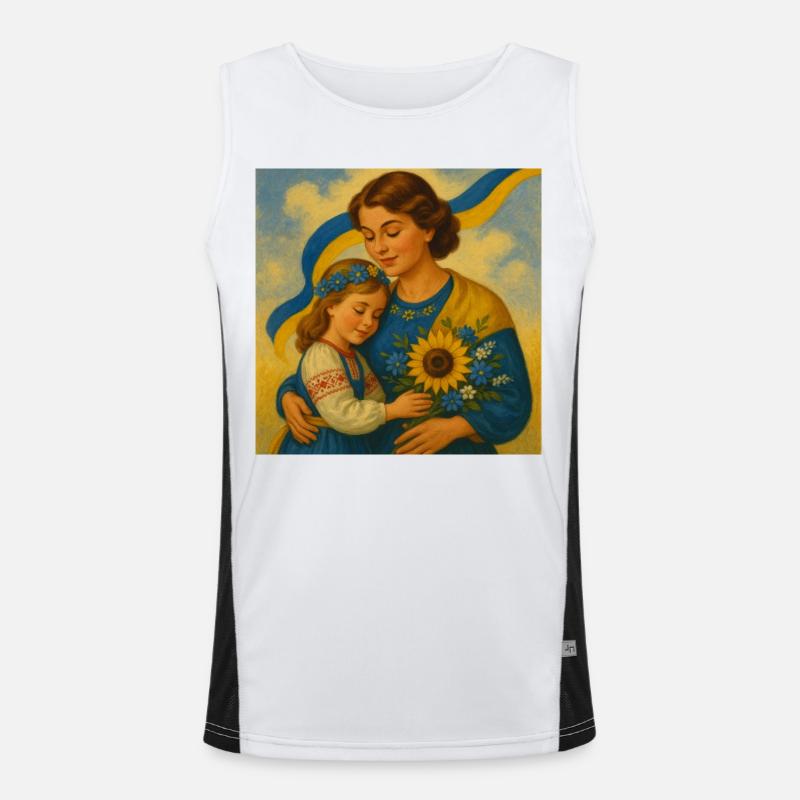 Die Sorge der ukrainischen Mutter Funktionelles Kontrast-Tank Top für Männer 