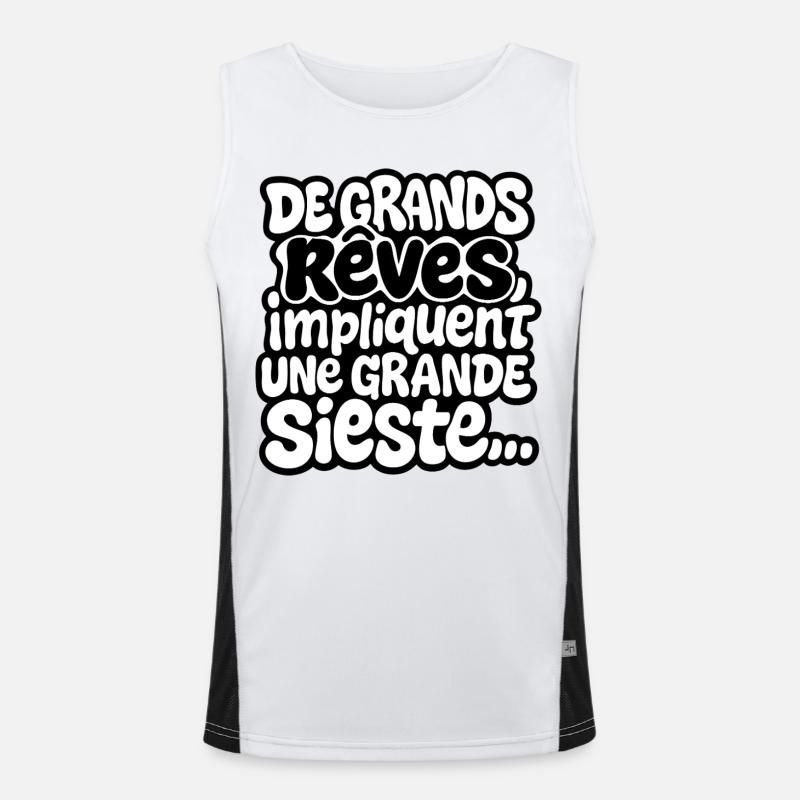 Große Träume beinhalten ein großes Nickerchen Funktionelles Kontrast-Tank Top für Männer 