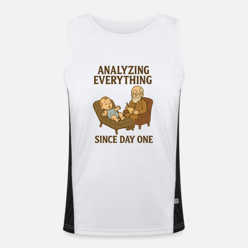 Analyzing everthing since day one Men's Functional Contrast Tank Top 