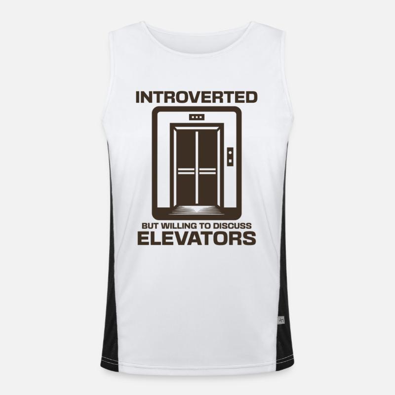 Introverted But Willing To Discuss Elevators Men's Functional Contrast Tank Top 